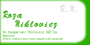 roza miklovicz business card